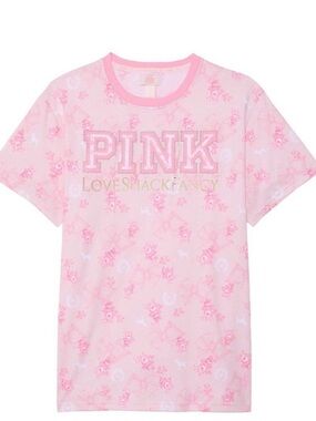 PINK Victoria's Secret Light Pink Floral Graphic Tee